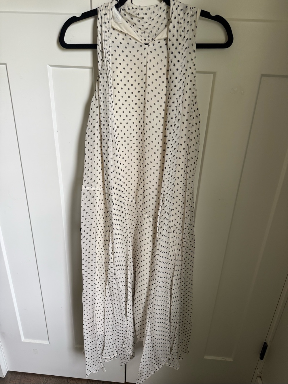 NWT Zara ZW Collection polka dot halter dress with an asymmetrical hem. Size S. - Picture 8 of 11